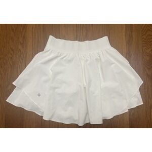 Lululemon Court Rival High Rise Skirt Size 4 White‎ Tennis Pickleball Skort